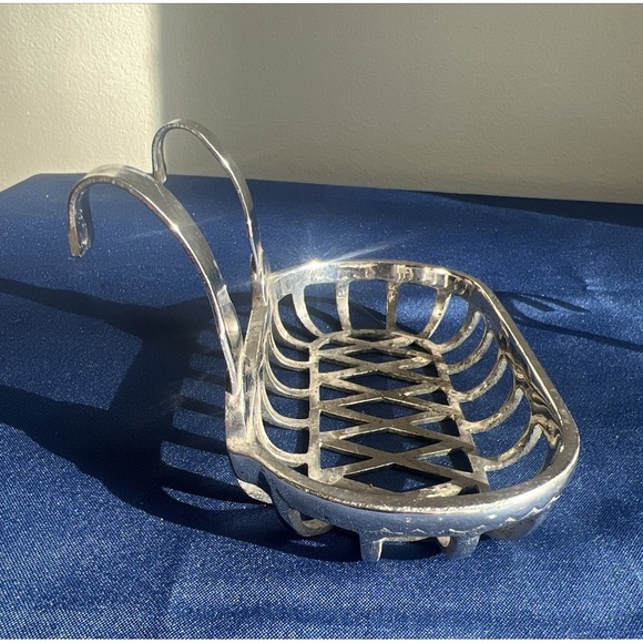 Clawfoot Bathtub Bar Soap Caddy Holder, Vintage, Chrome Metal, antique style - Picture 2 of 13